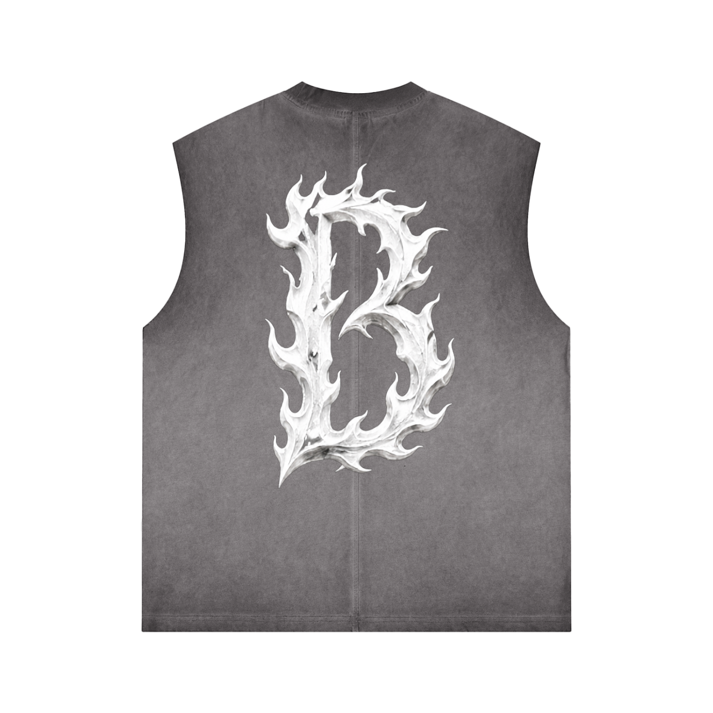 Flymoney Washed Vintage Tank Top big flamin B on back