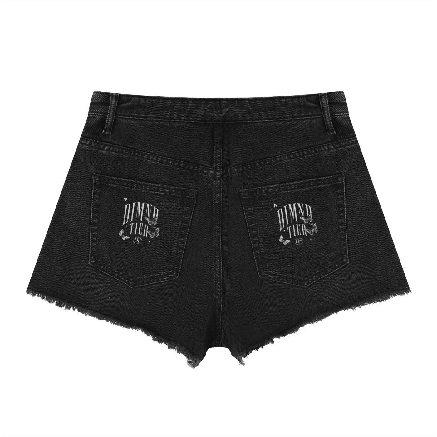 Dimnd Tier Vintage Wash High Rise Denim Shorts
