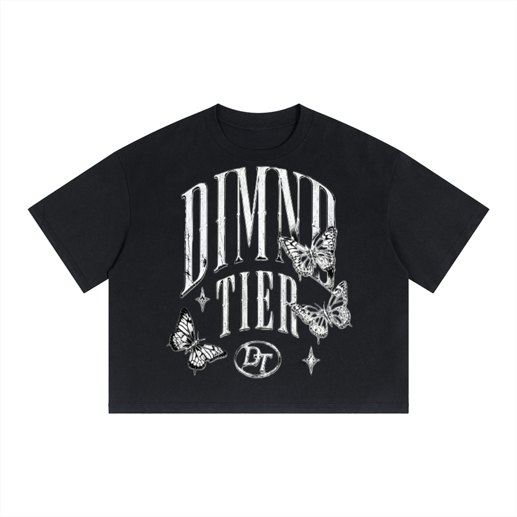 Unisex Boxy Drop Shoulder Crop T-Shirt